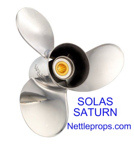 Solas New Saturn 3 Blade Stainless Propeller Fits 25-70 HP 